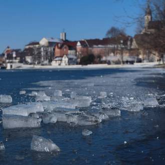 Frozen water ice lake winter frost