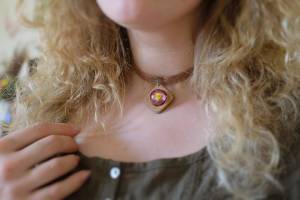 necklace choker dried flower jewelry